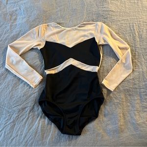 Active Royale Black/Nude Mesh Long Sleeve Cutout Leotard- Size M